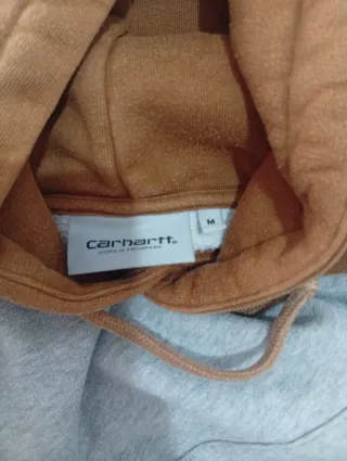 Sudadera Carhartt capucha gris y marrón talla M