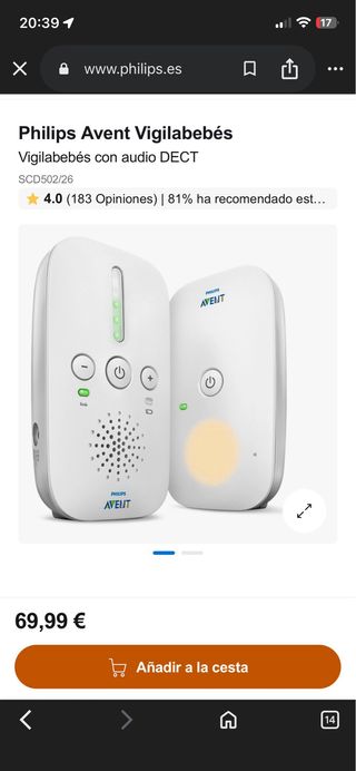 Vigilabebés Philips Avent SCD501 DECT