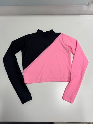 Blusa deportiva licra bicolor niña. Talla 8-10 año