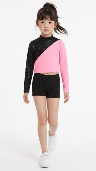 Blusa deportiva licra bicolor niña. Talla 8-10 año