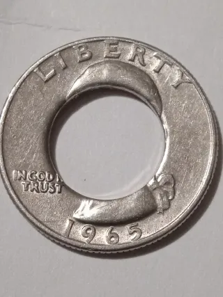 MONEDA QUARTER DOLLAR.1965.ERROR ACUÑACION.