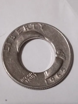 MONEDA QUARTER DOLLAR.1965.ERROR ACUÑACION.
