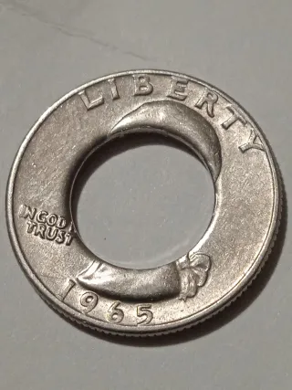 MONEDA QUARTER DOLLAR.1965.ERROR ACUÑACION.