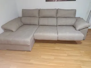 Sofá chaiselong beige tela