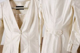 Vestido y abrigo de novia en seda salvaje nuevo