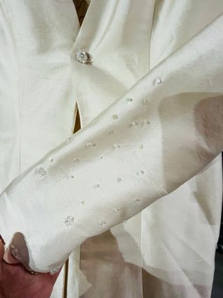 Vestido y abrigo de novia en seda salvaje nuevo