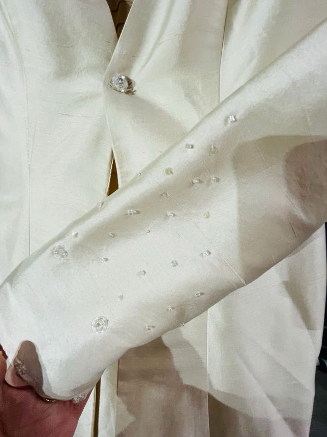 Vestido y abrigo de novia en seda salvaje nuevo