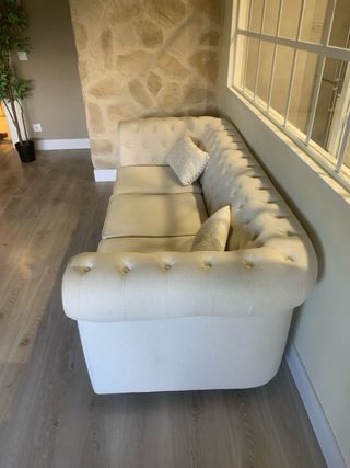 Sofá Chester Beige TELA (súper original a ESTRENAR