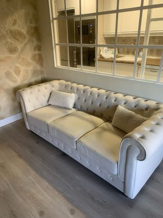 Sofá Chester Beige TELA (súper original a ESTRENAR