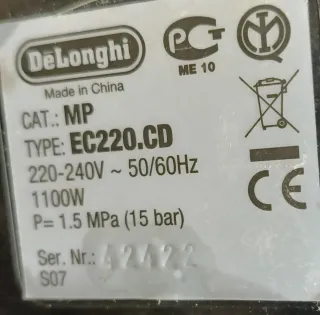 Cafetera DeLonghi espresso