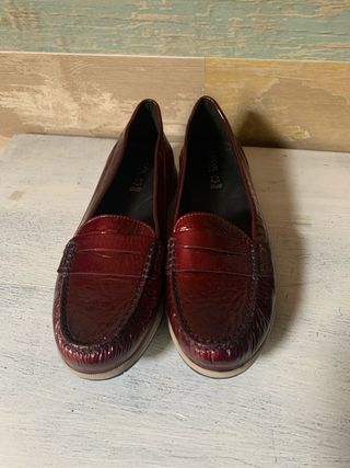Mocasines Geox Rojos Charol