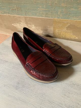 Mocasines Geox Rojos Charol