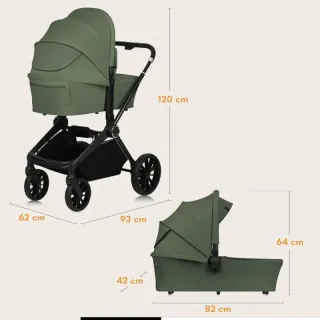 LIONELO MIKA PLUS 2 en 1 Cochecito de bebé 0-48 m