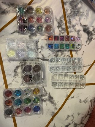 Pack Pinceles y Purpurina Uñas