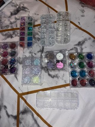 Pack Pinceles y Purpurina Uñas