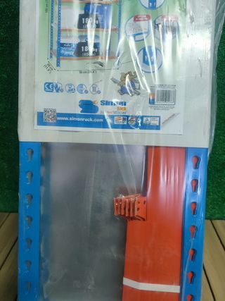 SimonRack Estantería Metálica Almacenaje, Sin tornillos, 5 Baldas, Alta Capacidad Carga 180 kg, 1800x900x300 mm, Estantería Garaje Trastero, Azul/Naranja/Galva