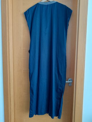 Vestido midi Azul con detalles plateados