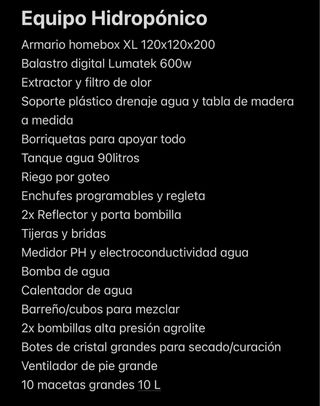 Equipo de cultivo interior hidropónico completo