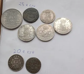 c/u Monedas españolas y de otros países,mayoria