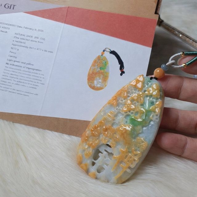 Colgante Jadeíta Natural Tipo A Certificado