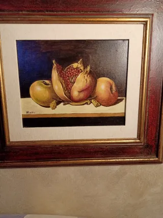 Quadro olio su tela Rodi natura morta