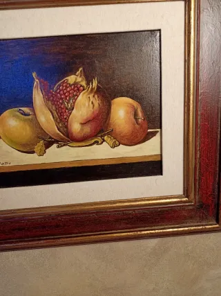 Quadro olio su tela Rodi natura morta