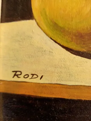 Quadro olio su tela Rodi natura morta