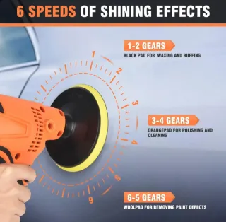 Pulidora Coche Eléctrica Naranja