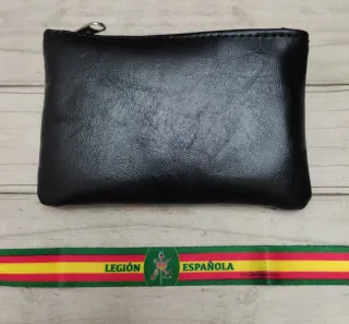 MONEDERO LEGION EN PIEL NEGRA + PULSERA