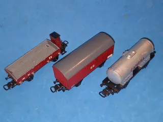 Lote 3 vagones Paya H0 años 60