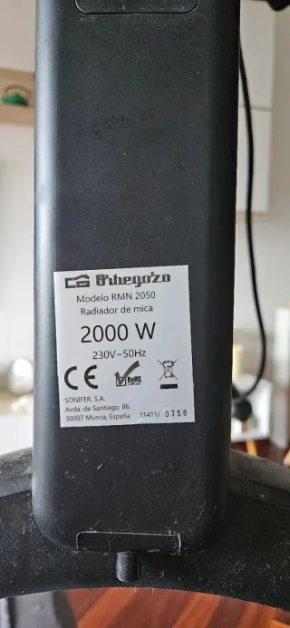 Radiador Eléctrico Orbegozo 2000W