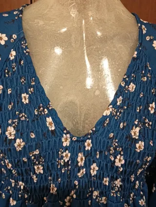 Maxi abito floreale blu Pull&Bear tg. XS