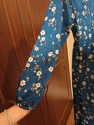 Maxi abito floreale blu Pull&Bear tg. XS