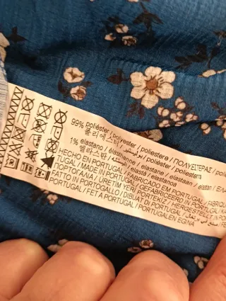 Maxi abito floreale blu Pull&Bear tg. XS