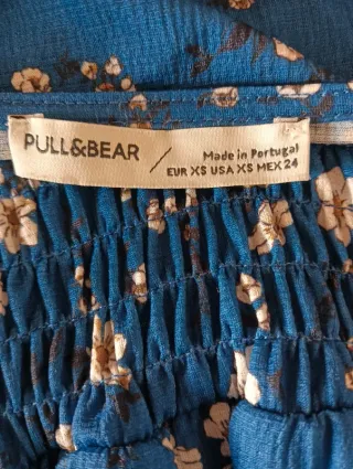 Maxi abito floreale blu Pull&Bear tg. XS