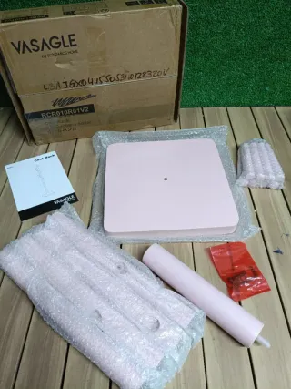 VASAGLE Appendiabiti in Legno Massiccio con Ganci Rosa Gelatina