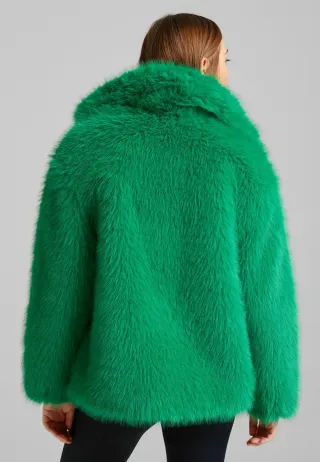 Abrigo chaqueta pelo Bershka verde nueva