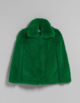 Abrigo chaqueta pelo Bershka verde nueva