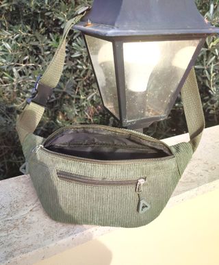 Marsupio verde militare unisex in velluto