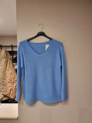 Jersey punto azul celeste