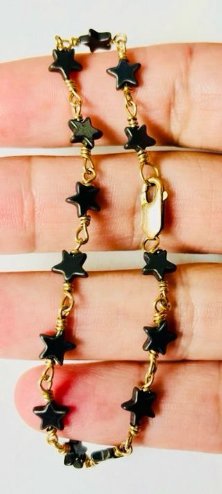 Pulsera estrellas de hematite en oro laminado 18KT