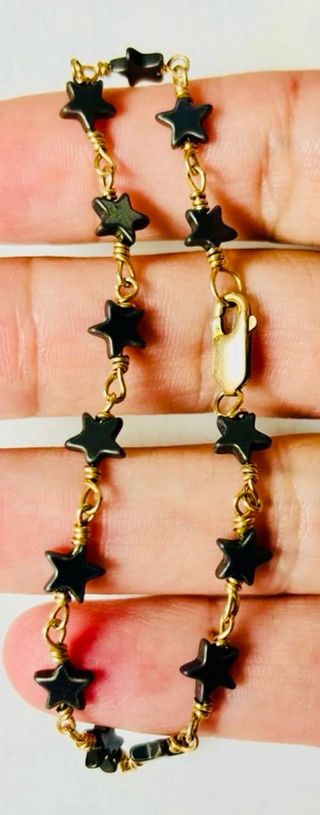Pulsera estrellas de hematite en oro laminado 18KT