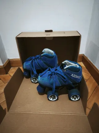 Patines Micro Azemad Azules y Rojos ( Hockey)