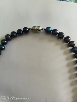 Collar perlas naturales azul