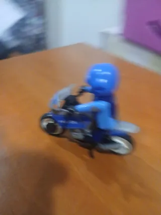 Moto Policía Playmobil Azul y Blanca