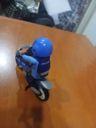 Moto Policía Playmobil Azul y Blanca