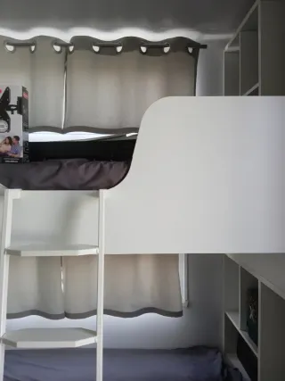 2 Cortinas Beige/Gris + 2 Barras