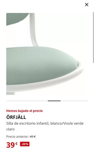 Silla infantil escritorio IKEA ÖRFJÄLL -NUEVA