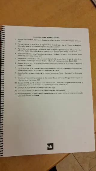 Temario OPE OSAKIDETZA TCAE Auxiliar Enfermeria