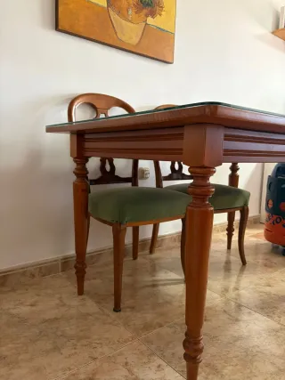 Mesa cerezo hecha a mano en perfecto estado